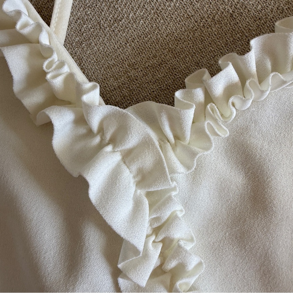 White Ruffled Bodysuit - Picture 4 of 9